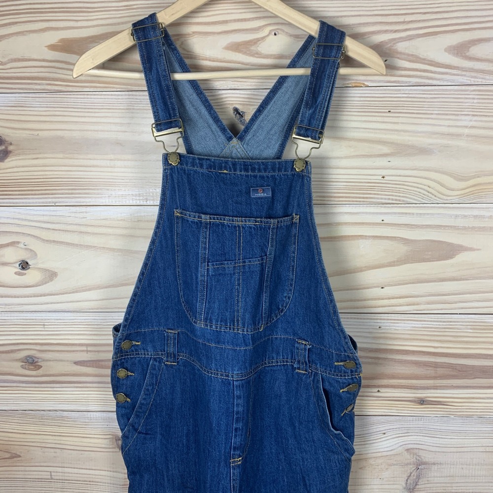 Hisea Overalls Women Small Blue Denim Carpenter Utility Dungarees